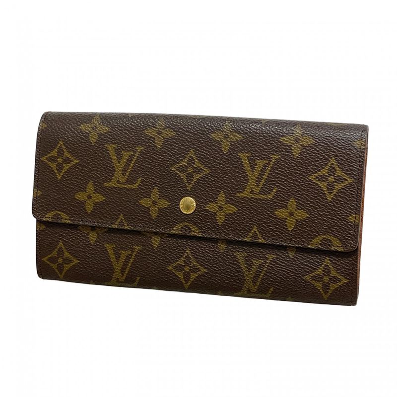 Louis Vuitton Long Wallet Monogram Pochette Porte Monet Cles Di M61723 Brown