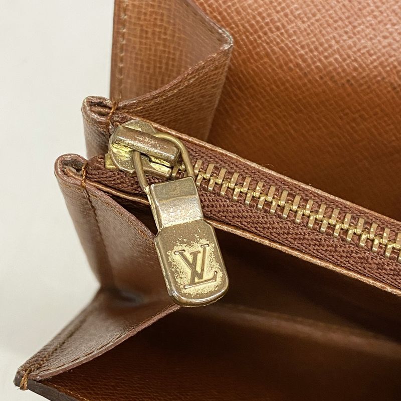 Louis Vuitton Long Wallet Monogram Pochette Porte Monet Cles Di M61723 Brown