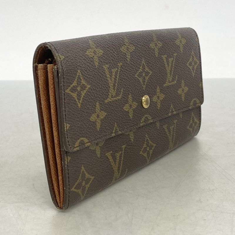 Louis Vuitton Long Wallet Monogram Pochette Porte Monet Cles Di M61723 Brown