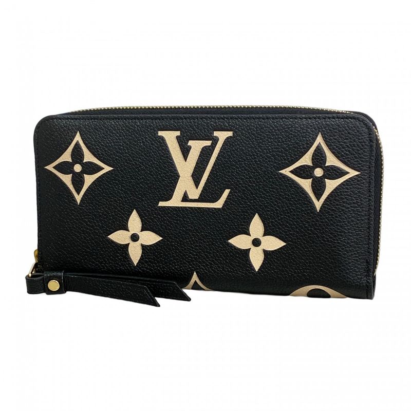 Louis Vuitton Long Wallet Monogram/empreinte Bicolor Zippy Wallet M80481 Black