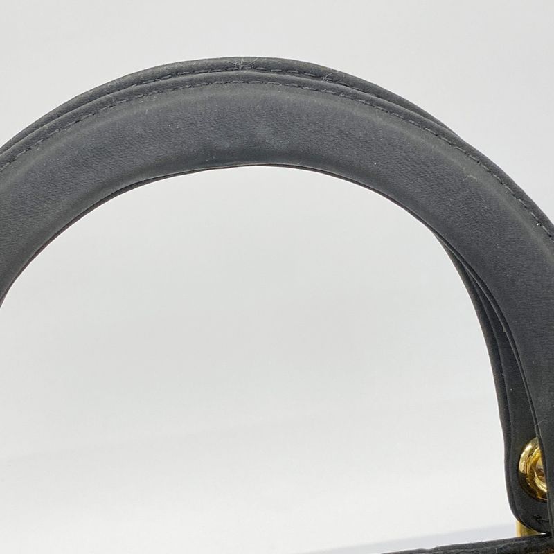 Christian Dior Handbag Canage Lady Dior Canvas Black Gold Hardware Women