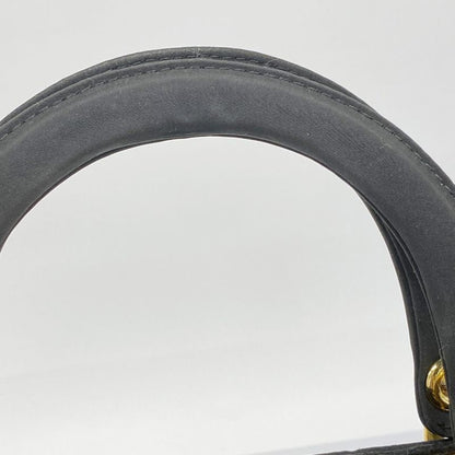 Christian Dior Handbag Canage Lady Dior Canvas Black Gold Hardware Women