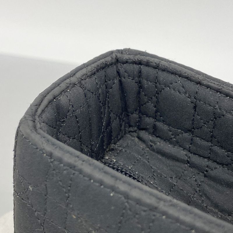 Christian Dior Handbag Canage Lady Dior Canvas Black Gold Hardware Women