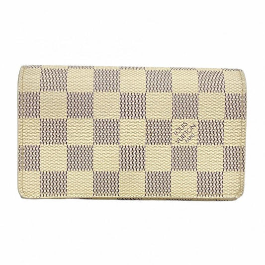 Louis Vuitton Wallet Damier Azure Portefeuille Trésor N61744 White Ladies