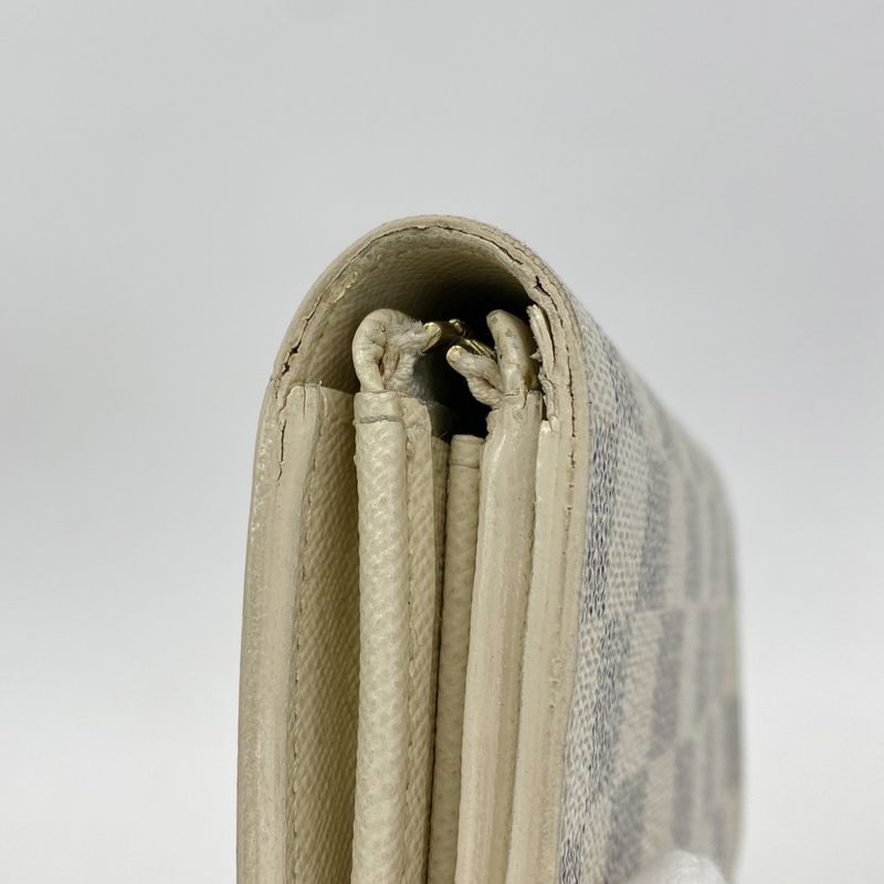 Louis Vuitton Wallet Damier Azure Portefeuille Trésor N61744 White Ladies