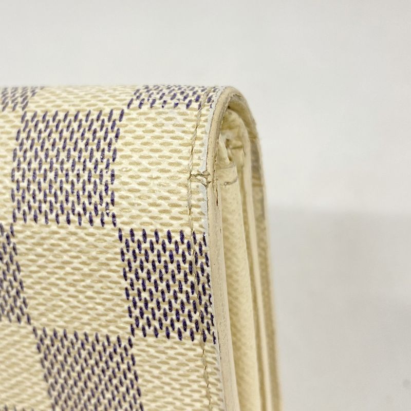 Louis Vuitton Wallet Damier Azure Portefeuille Trésor N61744 White Ladies