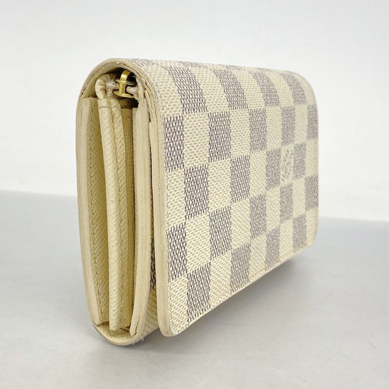 Louis Vuitton Wallet Damier Azure Portefeuille Trésor N61744 White Ladies