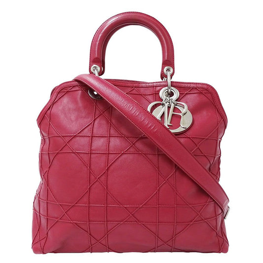 Dior Bag Women'S Brand Handbag Shoulder Bag 2way Leather Granville Wine Red