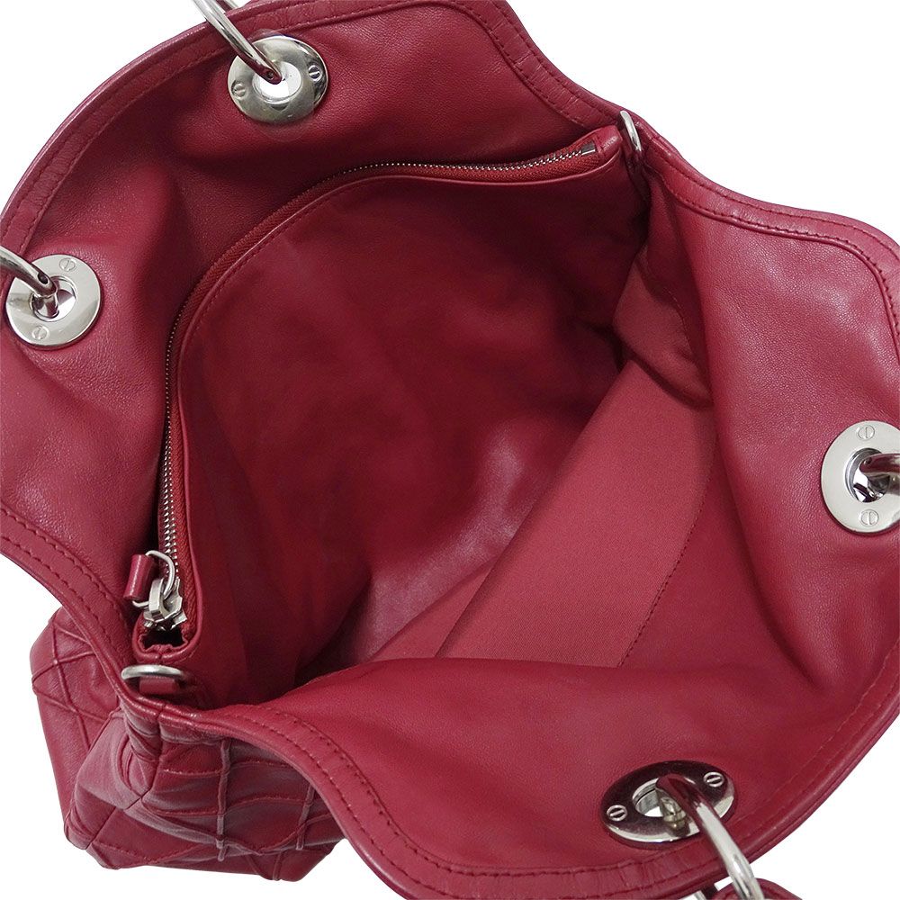 Dior Bag Women'S Brand Handbag Shoulder Bag 2way Leather Granville Wine Red