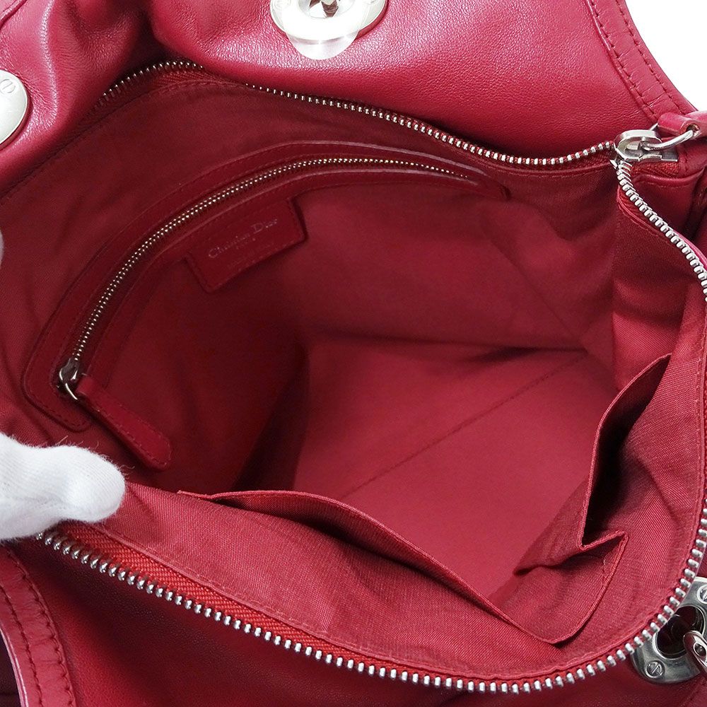 Dior Bag Women'S Brand Handbag Shoulder Bag 2way Leather Granville Wine Red