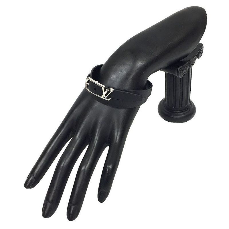 Sale Louis Vuitton Leather Bracelet Black Bracelet Neogram Aq7207
