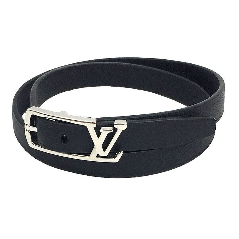 Sale Louis Vuitton Leather Bracelet Black Bracelet Neogram Aq7207