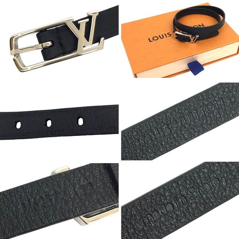 Sale Louis Vuitton Leather Bracelet Black Bracelet Neogram Aq7207