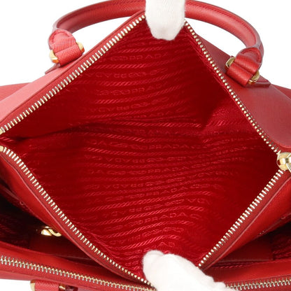 Prada Galleria Saffiano Shoulder Bag Leather Bn1801 Red Ladies Prada Used Prada
