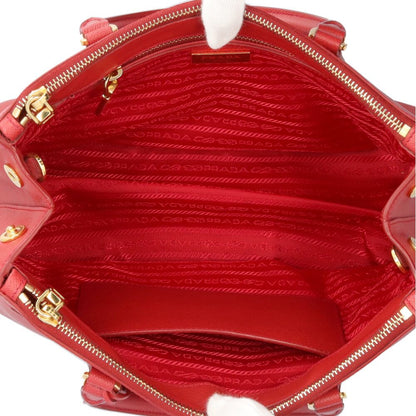 Prada Galleria Saffiano Shoulder Bag Leather Bn1801 Red Ladies Prada Used Prada
