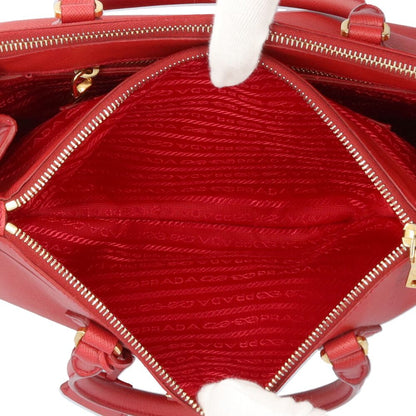 Prada Galleria Saffiano Shoulder Bag Leather Bn1801 Red Ladies Prada Used Prada