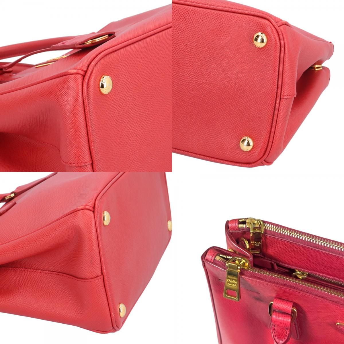 Prada Galleria Saffiano Shoulder Bag Leather Bn1801 Red Ladies Prada Used Prada