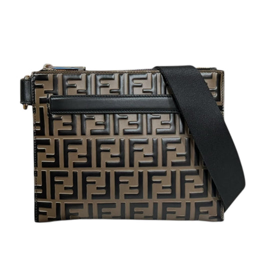 Fendi Zucca Shoulder Bag Leather 7va437 Brown Men's Fendi Used Fendi