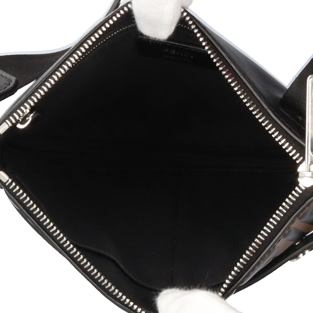 Fendi Zucca Shoulder Bag Leather 7va437 Brown Men's Fendi Used Fendi