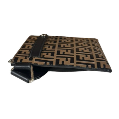 Fendi Zucca Shoulder Bag Leather 7va437 Brown Men's Fendi Used Fendi