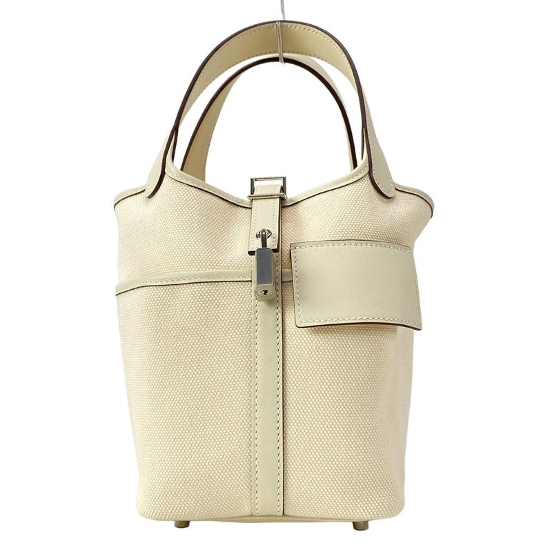 Hermes Handbag Picotin Lock Cargo PM Nata Silver Hardware