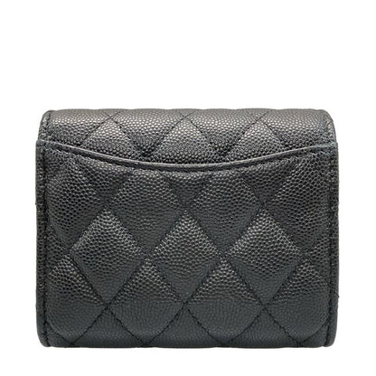 Chanel Trifold Wallet Matelasse Black Gold Hardware