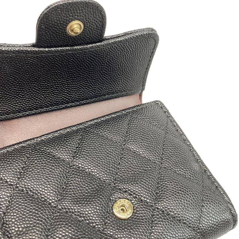 Chanel Trifold Wallet Matelasse Black Gold Hardware