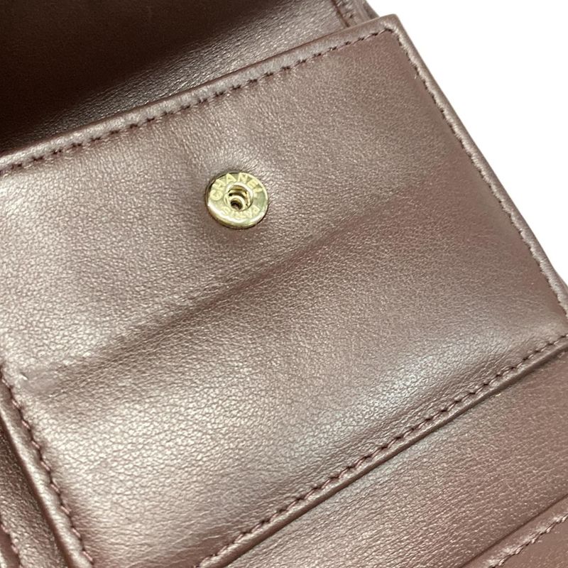 Chanel Trifold Wallet Matelasse Black Gold Hardware