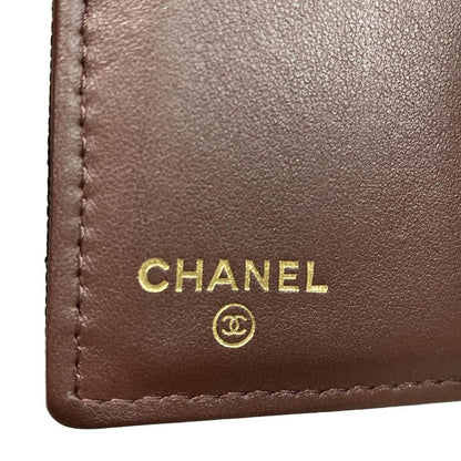 Chanel Trifold Wallet Matelasse Black Gold Hardware