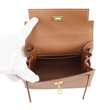 Hermes Handbag Mini Kelly 20 Sellier Gold