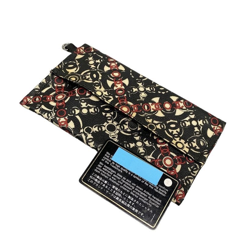 Chanel Tote Bag Cocos Travel Black X Red X Ivory Silver Hardware Leather