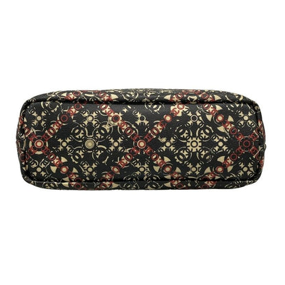 Chanel Tote Bag Cocos Travel Black X Red X Ivory Silver Hardware Leather