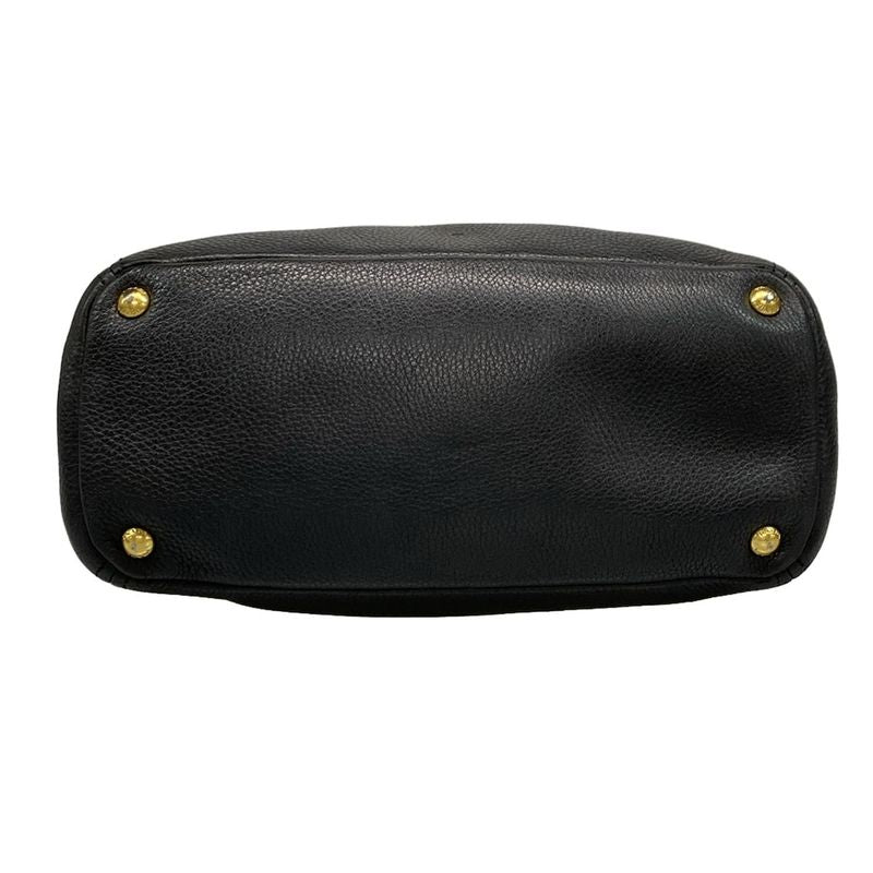 Prada Tote Bag  Black Leather Tag Leather