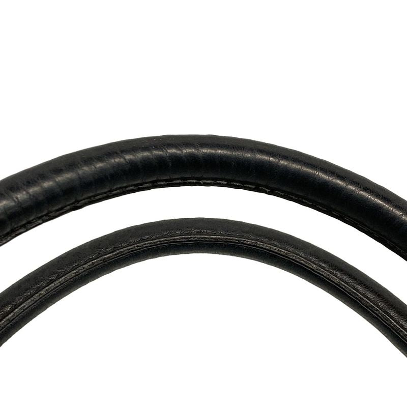 Prada Tote Bag  Black Leather Tag Leather