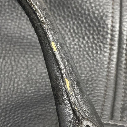 Prada Tote Bag  Black Leather Tag Leather