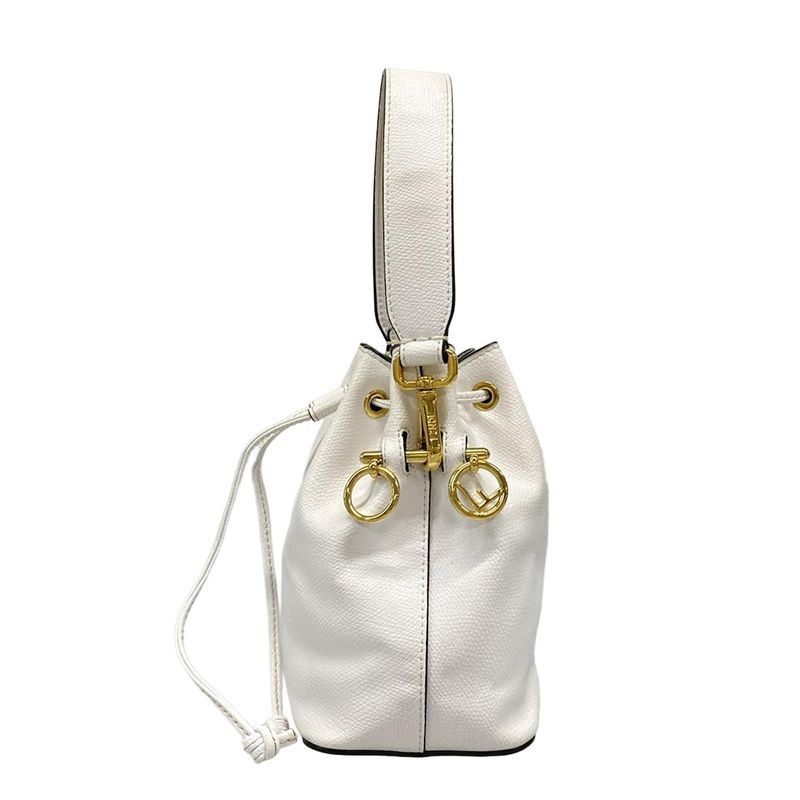 Fendi Handbag Montresor 8bs010 White Leather