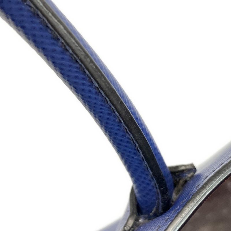 Prada Tote Double Medium Bag Bn2775 Blue Leather