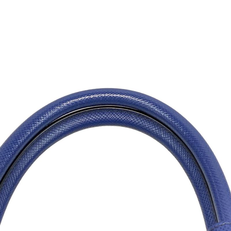 Prada Tote Double Medium Bag Bn2775 Blue Leather
