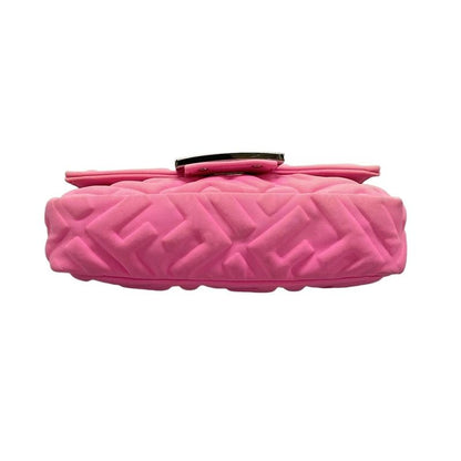 Fendi Handbag Baguette Mini 8bs017 Pink FF Shape Pressed With Detachable Handle