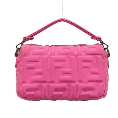 Fendi Handbag Baguette Mini 8bs017 Pink FF Shape Pressed With Detachable Handle