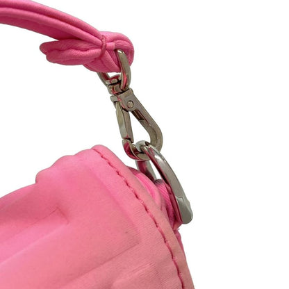 Fendi Handbag Baguette Mini 8bs017 Pink FF Shape Pressed With Detachable Handle