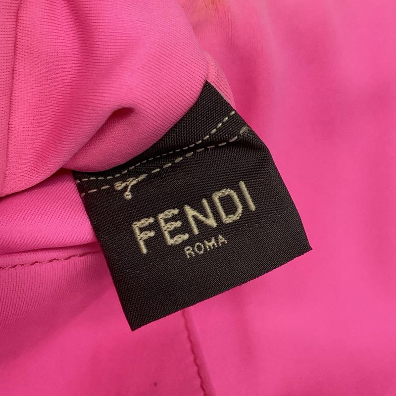 Fendi Handbag Baguette Mini 8bs017 Pink FF Shape Pressed With Detachable Handle