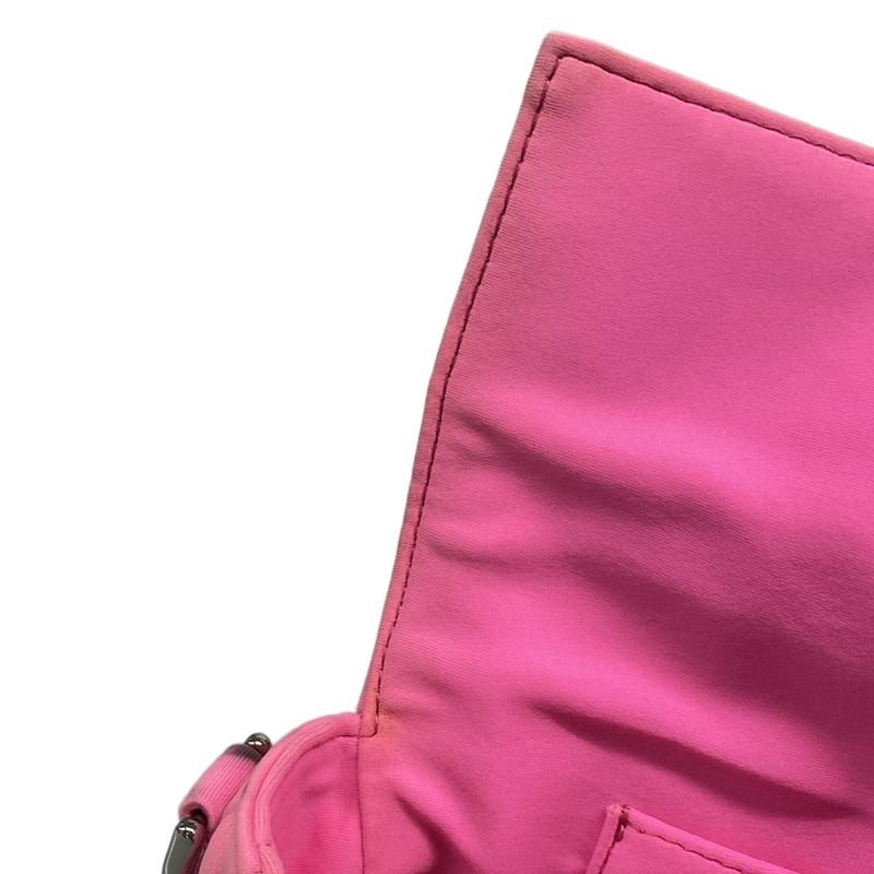 Fendi Handbag Baguette Mini 8bs017 Pink FF Shape Pressed With Detachable Handle