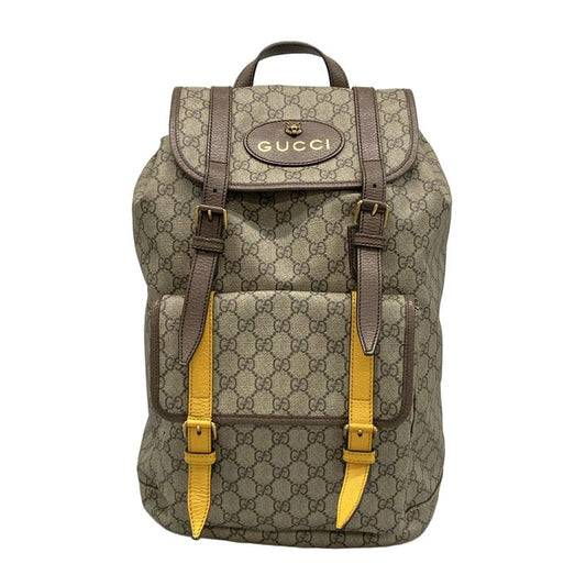 Gucci Backpack Sac Soft GG Supreme Backpack 473869 Beige X Ebony X Dark Brown