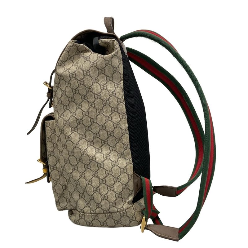 Gucci Backpack Sac Soft GG Supreme Backpack 473869 Beige X Ebony X Dark Brown