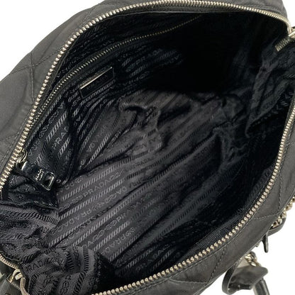 Prada Shoulder Bag  Black Chain Shoulder Triangle Logo Quilted Leather