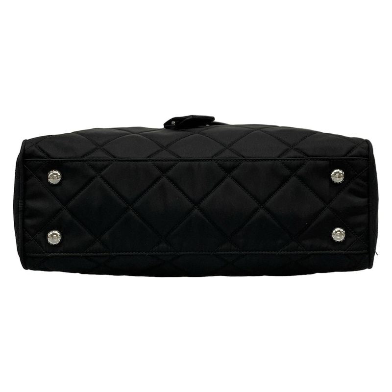 Prada Shoulder Bag  Black Chain Shoulder Triangle Logo Quilted Leather