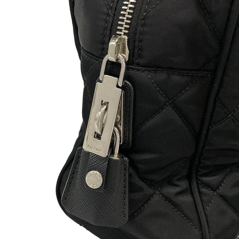 Prada Shoulder Bag  Black Chain Shoulder Triangle Logo Quilted Leather