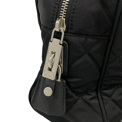 Prada Shoulder Bag  Black Chain Shoulder Triangle Logo Quilted Leather