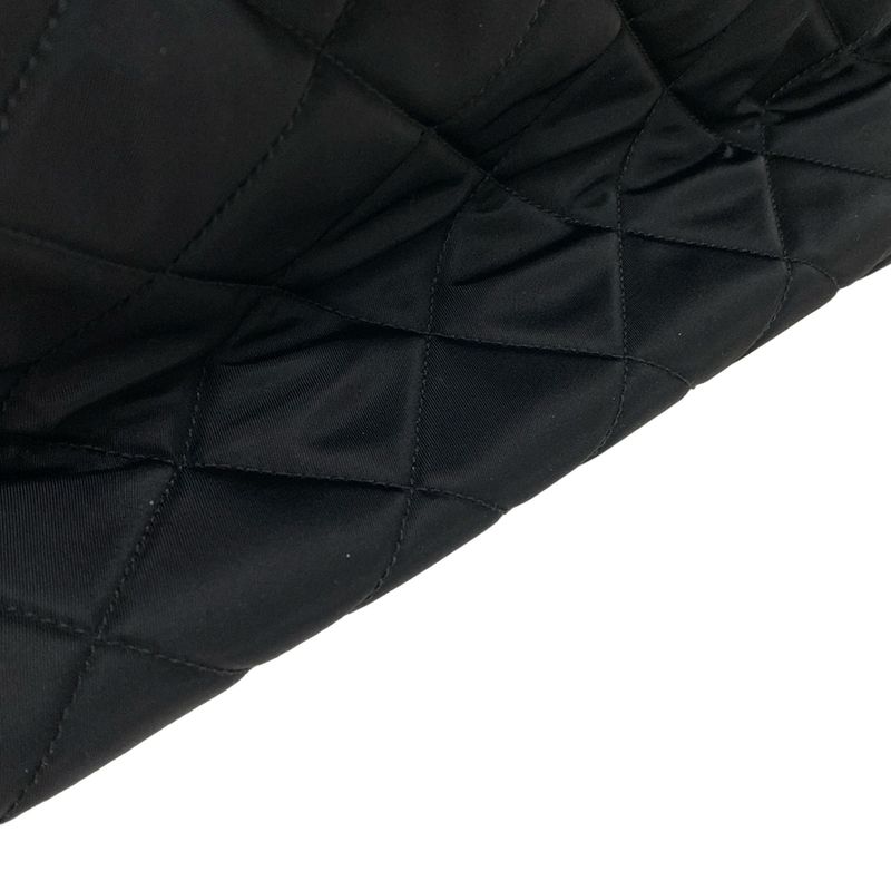 Prada Shoulder Bag  Black Chain Shoulder Triangle Logo Quilted Leather